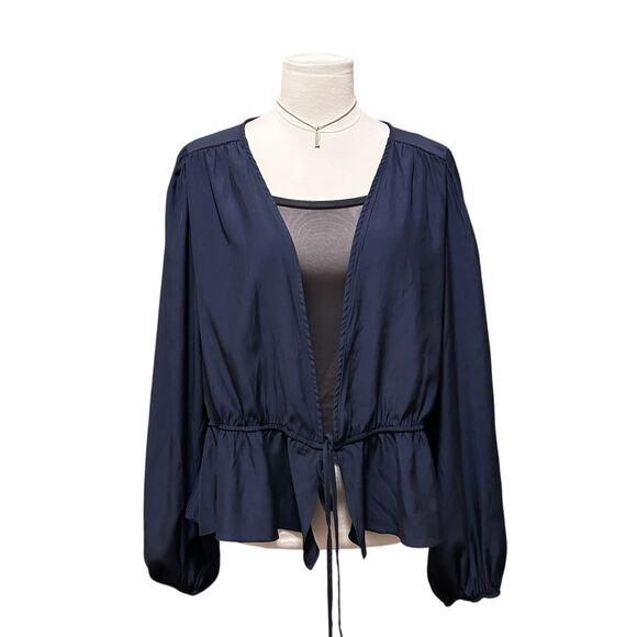 Shein Curves Navy Blue Peplum Cover Jacket, Size 4XL - Picture 2 of 9